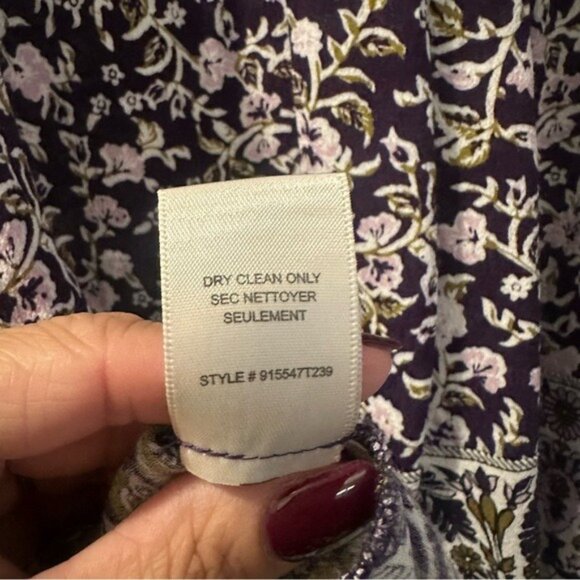 Rebecca Taylor Purple Floral Paisley Sleeveless Blouse Size 8 Romantic Coquette - Picture 5 of 8